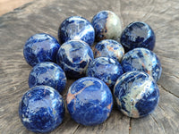 Polished Sodalite Free Forms x 12 From Kunene River, Namibia