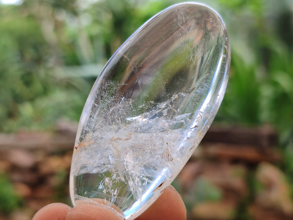 Polished Clear Quartz Palm Stones x 24 From Madagascar