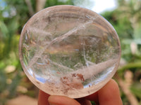 Polished Clear Quartz Palm Stones x 24 From Madagascar