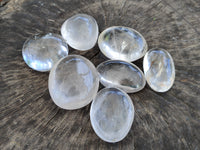 Polished Clear Quartz Palm Stones x 24 From Madagascar