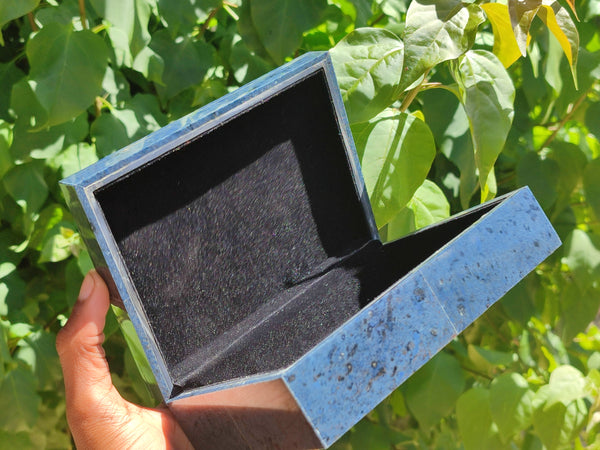 Hand Made Dumortierite Jewellery Box x 1 From Mozambique