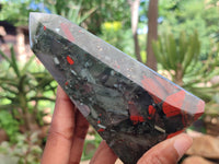 Polished Bloodstone Points x 3 From Swaziland