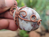 Hand Made Copper Wire Wrapped Stone Pendants x 6 From Southern Africa