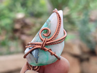 Hand Made Copper Wire Wrapped Stone Pendants x 6 From Southern Africa