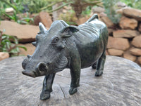 Hand Made Serpentine Warthog Carving x 1 From Zimbabwe