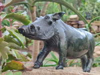 Hand Made Serpentine Warthog Carving x 1 From Zimbabwe