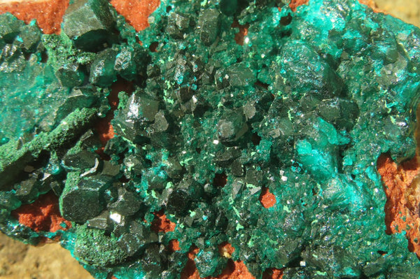 Natural Dioptase On Dolomite Specimens x 4 From Likasi, Congo