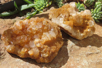 Natural Limonite Quartz Clusters x 5 From Solwezi, Zambia