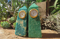 Polished Rare Russian Amazonite Obelisk Clock Towers - sold per item - From Russia