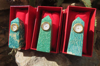 Polished Rare Russian Amazonite Obelisk Clock Towers - sold per item - From Russia