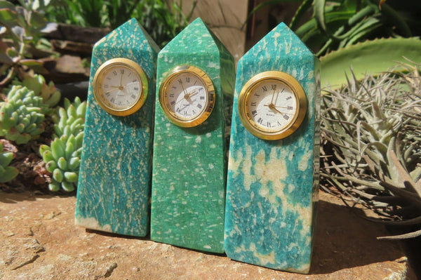 Polished Rare Russian Amazonite Obelisk Clock Towers - sold per item - From Russia