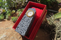 Polished Classic Snowflake Obsidian Obelisk Clock Towers - sold per item - From Mexico