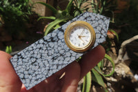 Polished Classic Snowflake Obsidian Obelisk Clock Towers - sold per item - From Mexico