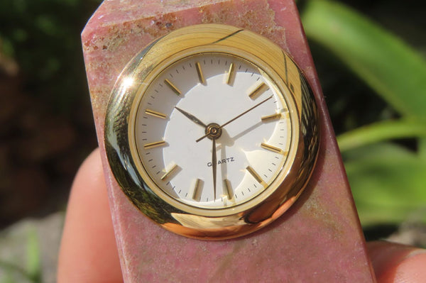 Polished Pink Rhodonite Obelisk Clock Towers - sold per item - From Madagascar