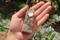 Polished Pink Rhodonite Obelisk Clock Towers - sold per item - From Madagascar