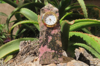 Polished Pink Rhodonite Obelisk Clock Towers - sold per item - From Madagascar