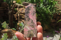 Polished Pink Rhodonite Obelisk Clock Towers - sold per item - From Madagascar