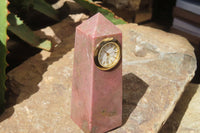 Polished Pink Rhodonite Obelisk Clock Towers - sold per item - From Madagascar