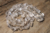 Polished Clear Quartz Rock Crystal Tumble Chip Bead Necklace - Sold Per Item - From Madagascar