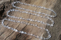 Polished Clear Quartz Rock Crystal Tumble Chip Bead Necklace - Sold Per Item - From Madagascar