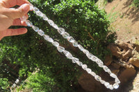 Polished Clear Quartz Rock Crystal Tumble Chip Bead Necklace - Sold Per Item - From Madagascar