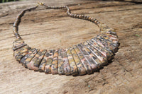 Polished Leopard Stone Beaded Egyptian Choker Necklace - Sold per Item - From Australia