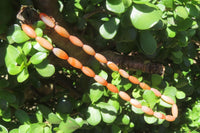 Polished Carnelian Agate Barrel Shaped Beaded Necklace - Sold per Item - From Botswana