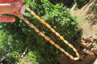 Polished Carnelian Agate Barrel Shaped Beaded Necklace - Sold per Item - From Botswana