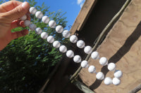 Polished Lightning Strike Magnesite - Howlite Ball Shaped Beaded Necklace - Sold Per Item - From Zimbabwe