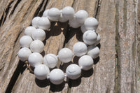 Polished Lightning Strike Magnesite - Howlite Ball Shaped Beaded Necklace - Sold Per Item - From Zimbabwe