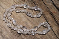 Polished Clear Quartz Rock Crystal Mixed Drilled and Tumble Chip Beaded Necklace - Sold Per Item - From Madagascar