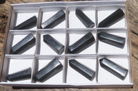 Polished Black Basalt Points x 12 From Madagascar