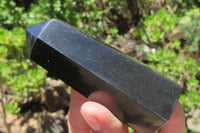 Polished Black Basalt Points x 12 From Madagascar