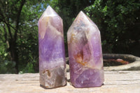 Polished Chevron Amethyst Points x 4 From Madagascar