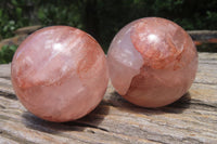 Polished Red Hematoid Quartz Spheres x 6 From Madagascar