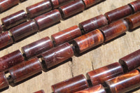 Polished Banded Tiger Iron Jasper Cylinder Shaped Bead Necklace - Sold Per Item - From South Africa