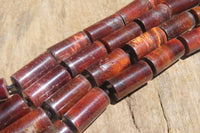 Polished Banded Tiger Iron Jasper Cylinder Shaped Bead Necklace - Sold Per Item - From South Africa