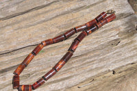 Polished Banded Tiger Iron Jasper Cylinder Shaped Bead Necklace - Sold Per Item - From South Africa