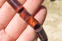 Polished Banded Tiger Iron Jasper Cylinder Shaped Bead Necklace - Sold Per Item - From South Africa