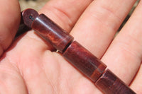 Polished Banded Tiger Iron Jasper Cylinder Shaped Bead Necklace - Sold Per Item - From South Africa