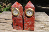 Polished Brecciated Red Jasper Obelisk Clock Towers - Sold Per Item - From South Africa