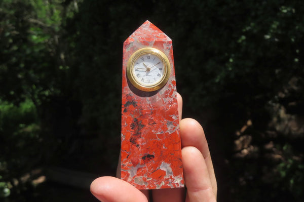 Polished Brecciated Red Jasper Obelisk Clock Towers - Sold Per Item - From South Africa