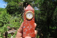 Polished Brecciated Red Jasper Obelisk Clock Towers - Sold Per Item - From South Africa