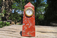 Polished Brecciated Red Jasper Obelisk Clock Towers - Sold Per Item - From South Africa