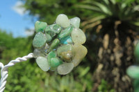 Hand Made Aventurine and Zambian Quartz Wire Wrap Gemstone Tree On Crystal Base - Sold Per Item -  From Zambia