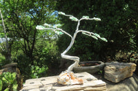 Hand Made Aventurine and Zambian Quartz Wire Wrap Gemstone Tree On Crystal Base - Sold Per Item -  From Zambia