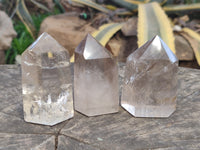 Polished Smokey Phantom Quartz Crystals x 6 From Madagascar