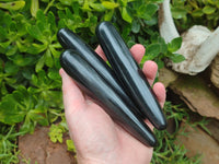 Polished Black Basalt Massage Wands x 6 From Madagascar