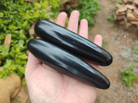 Polished Black Basalt Massage Wands x 6 From Madagascar