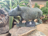 Hand Made Green Verdite Rhino Carving x 1 From Zimbabwe